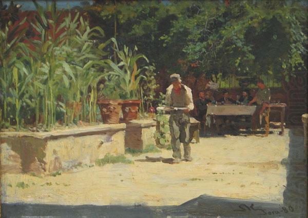 Peder Severin Kroyer The Garden at Albergo del Liri in Sora. the Abruzzi oil painting picture